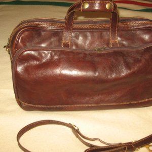 Italian Leather Rolling Carry On Duffel
